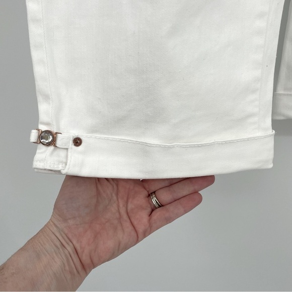 Not Your Daughter's Jeans | Cropped White Jeans with Jeweled Detail – Size 18W - Picture 2 of 10